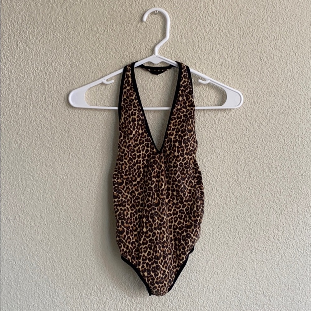 American apparel leopard print body suit onesie